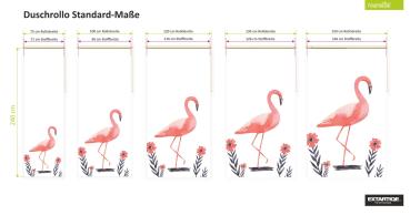 Extartiqe Duschrollo Flamingo moderner Rollo Duschvorhang